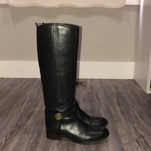 Tory Burch Black Leather Riding Boots Women’s 6